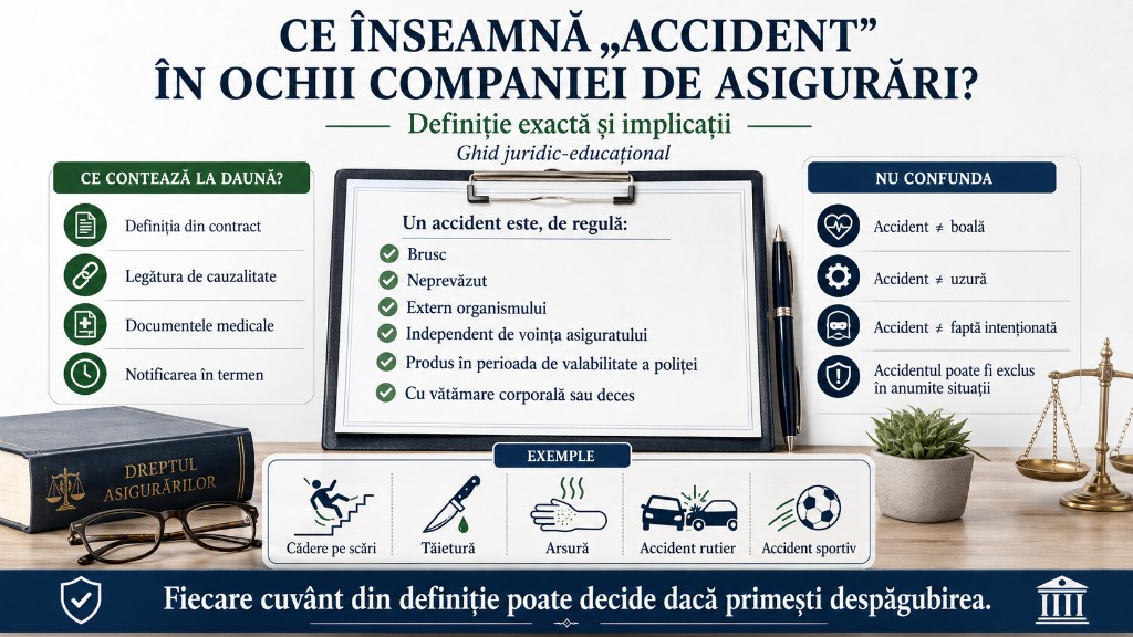 Ce înseamnă „accident” în ochii companiei de asigurări — definiție exactă și implicații