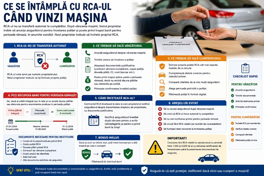 Ce se întâmplă cu RCA-ul când vinzi mașina