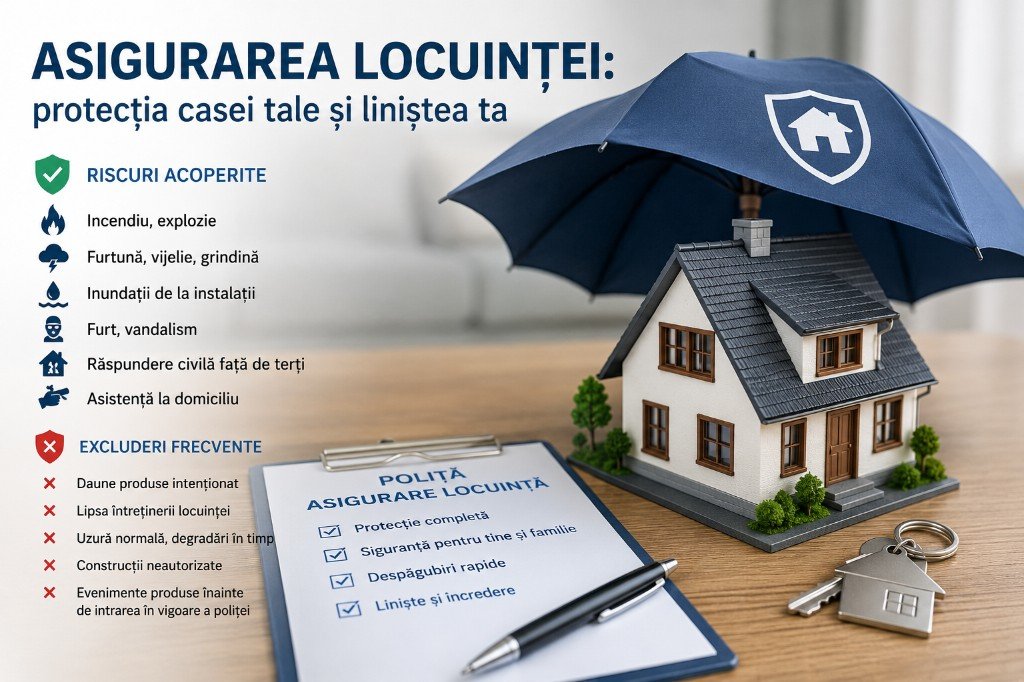 Ce riscuri acoperă o asigurare de locuință standard și ce excluderi conțin polițele